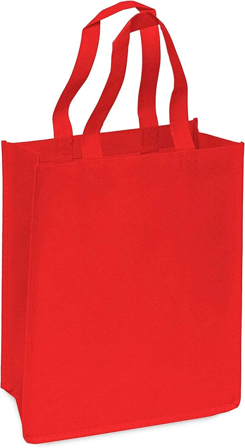 10x5x13 Medium Red Sewn Reusable Fabric Bags