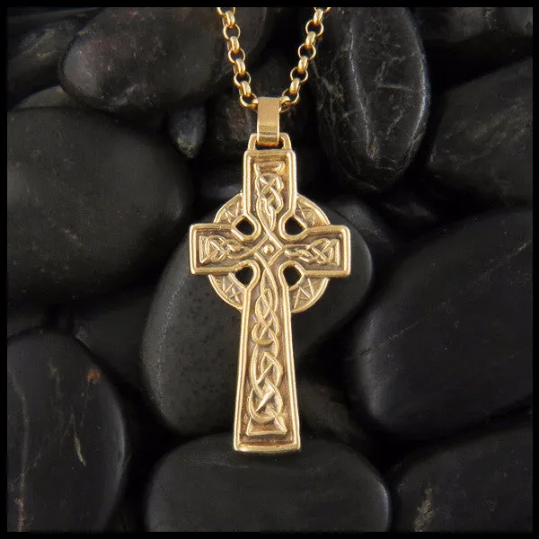 14K Gold St. Patrick's Celtic Cross Pendant