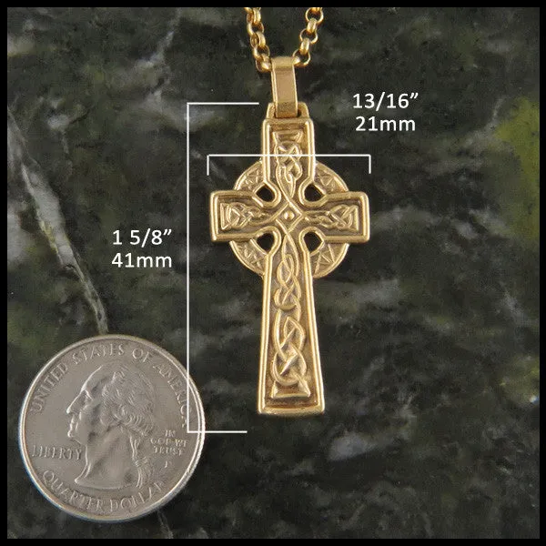 14K Gold St. Patrick's Celtic Cross Pendant