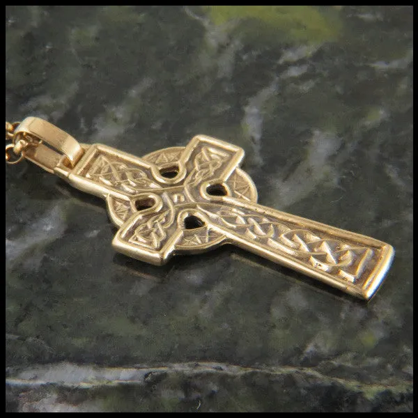 14K Gold St. Patrick's Celtic Cross Pendant