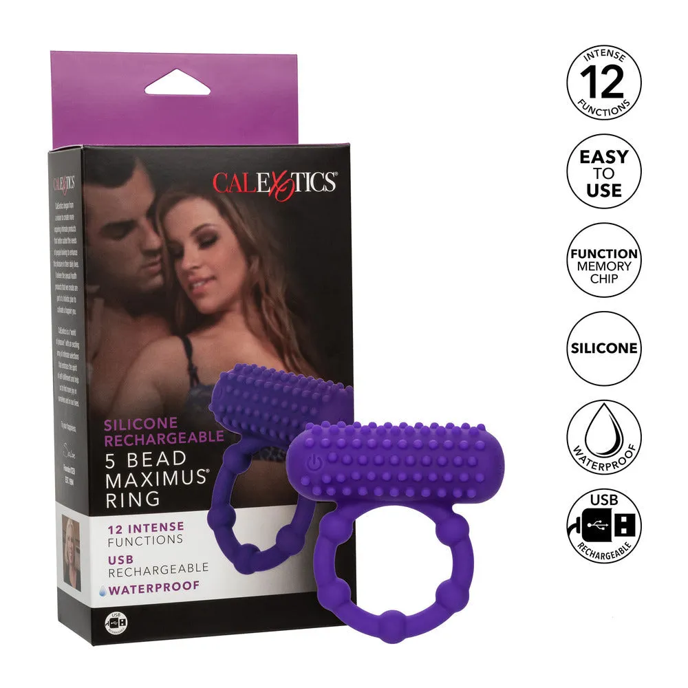 5 Bead Maximus Rechargeable Vibrating Cock Ring