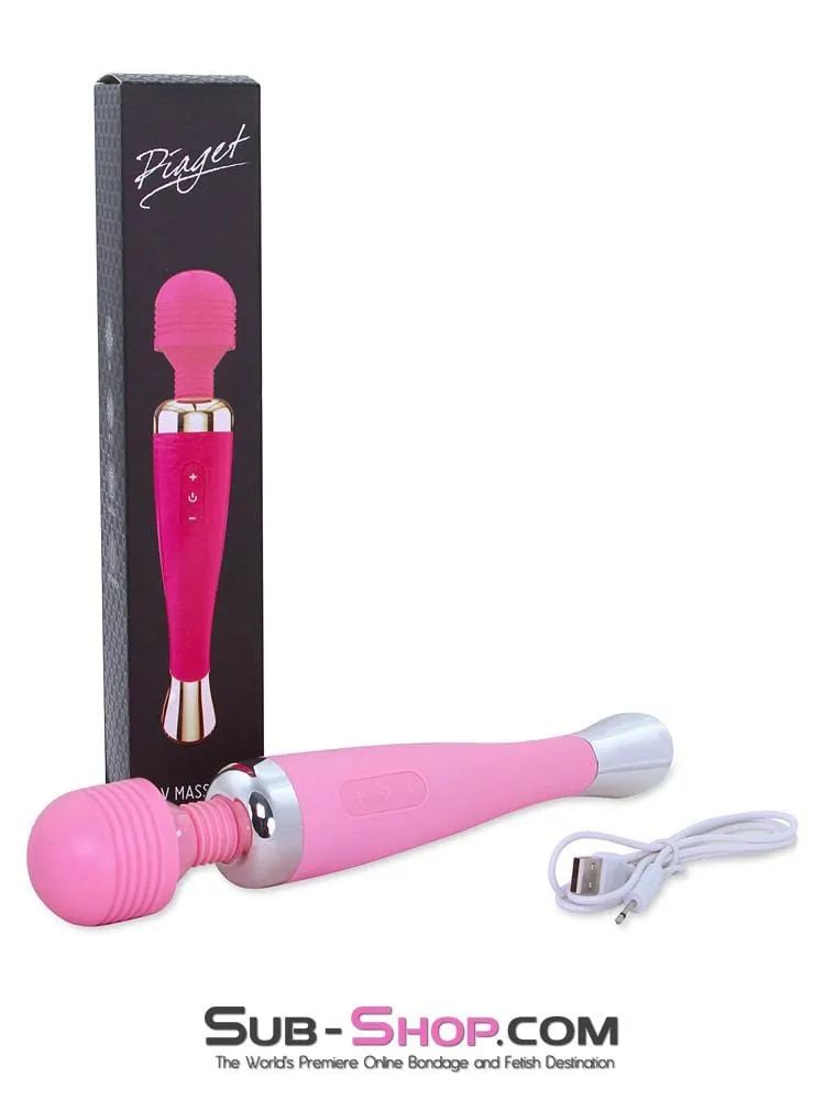 5766M      Waterproof 10 Function USB Rechargeable Pink Magic Wand Vibrator - LAST CHANCE - Final Closeout!