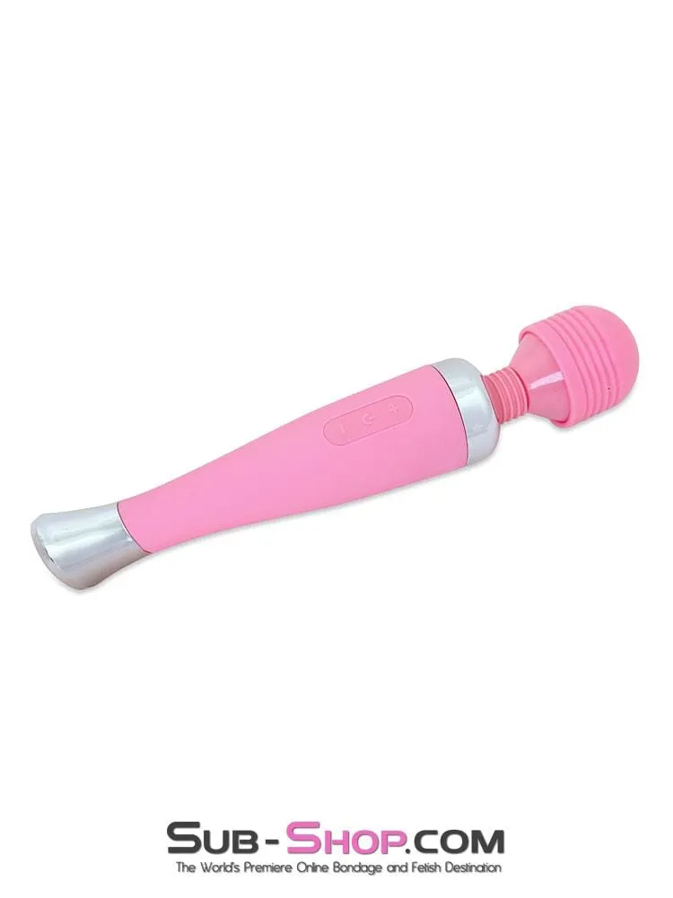 5766M      Waterproof 10 Function USB Rechargeable Pink Magic Wand Vibrator - LAST CHANCE - Final Closeout!