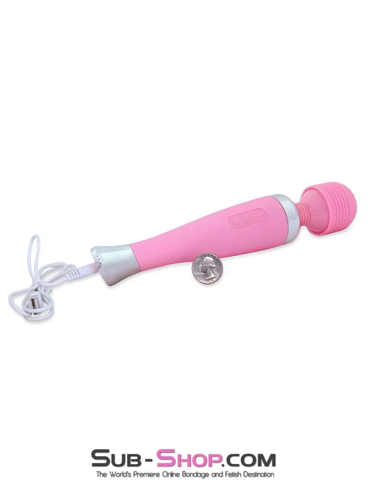 5766M      Waterproof 10 Function USB Rechargeable Pink Magic Wand Vibrator - LAST CHANCE - Final Closeout!