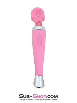 5766M      Waterproof 10 Function USB Rechargeable Pink Magic Wand Vibrator - LAST CHANCE - Final Closeout!