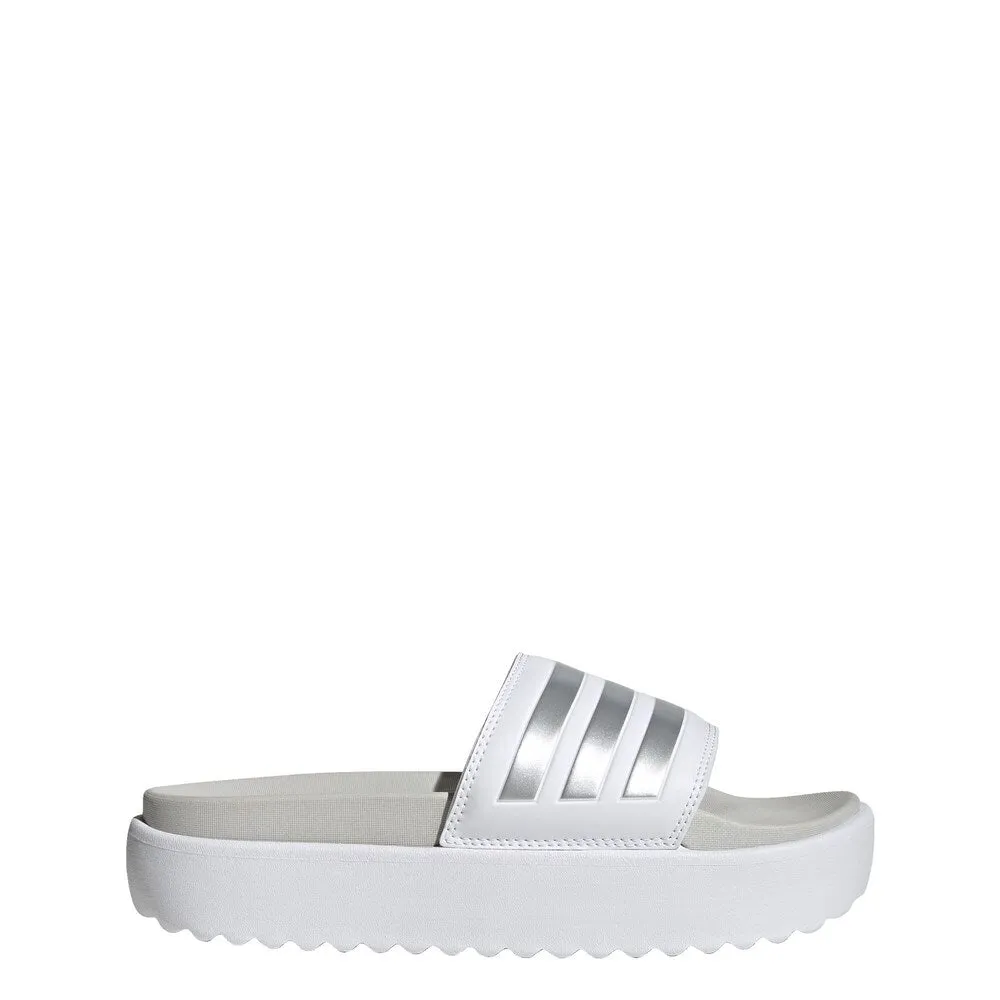 Adidas adilette mules, white