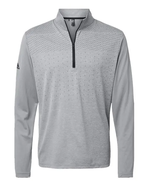 adidas Men's Heather Block Print Quarter-Zip Pullover