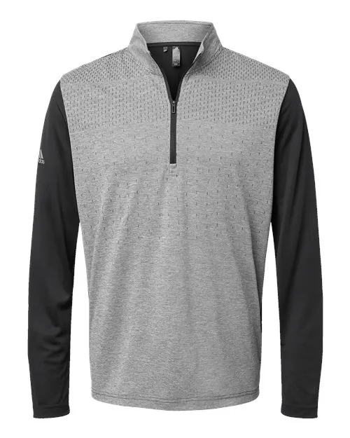 adidas Men's Heather Block Print Quarter-Zip Pullover