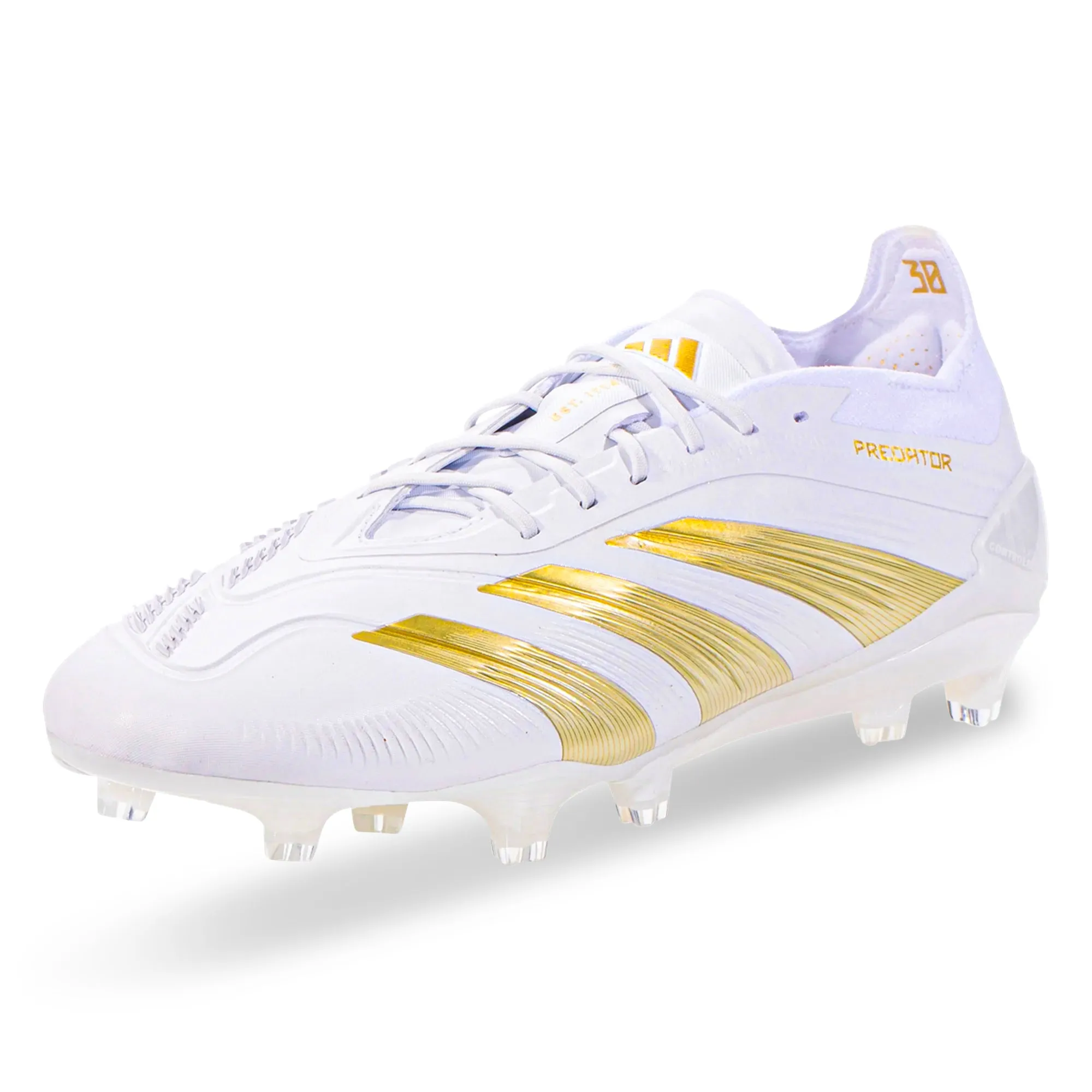 adidas Predator Elite FG Soccer Cleats (White/Gold Metallic)