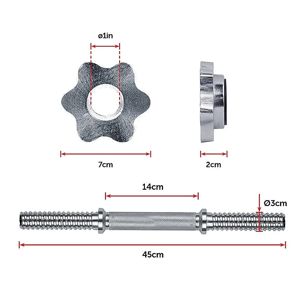 Adjustable 30KG Dumbbell Weight Set, Non-Slip Steel, 12 Plates