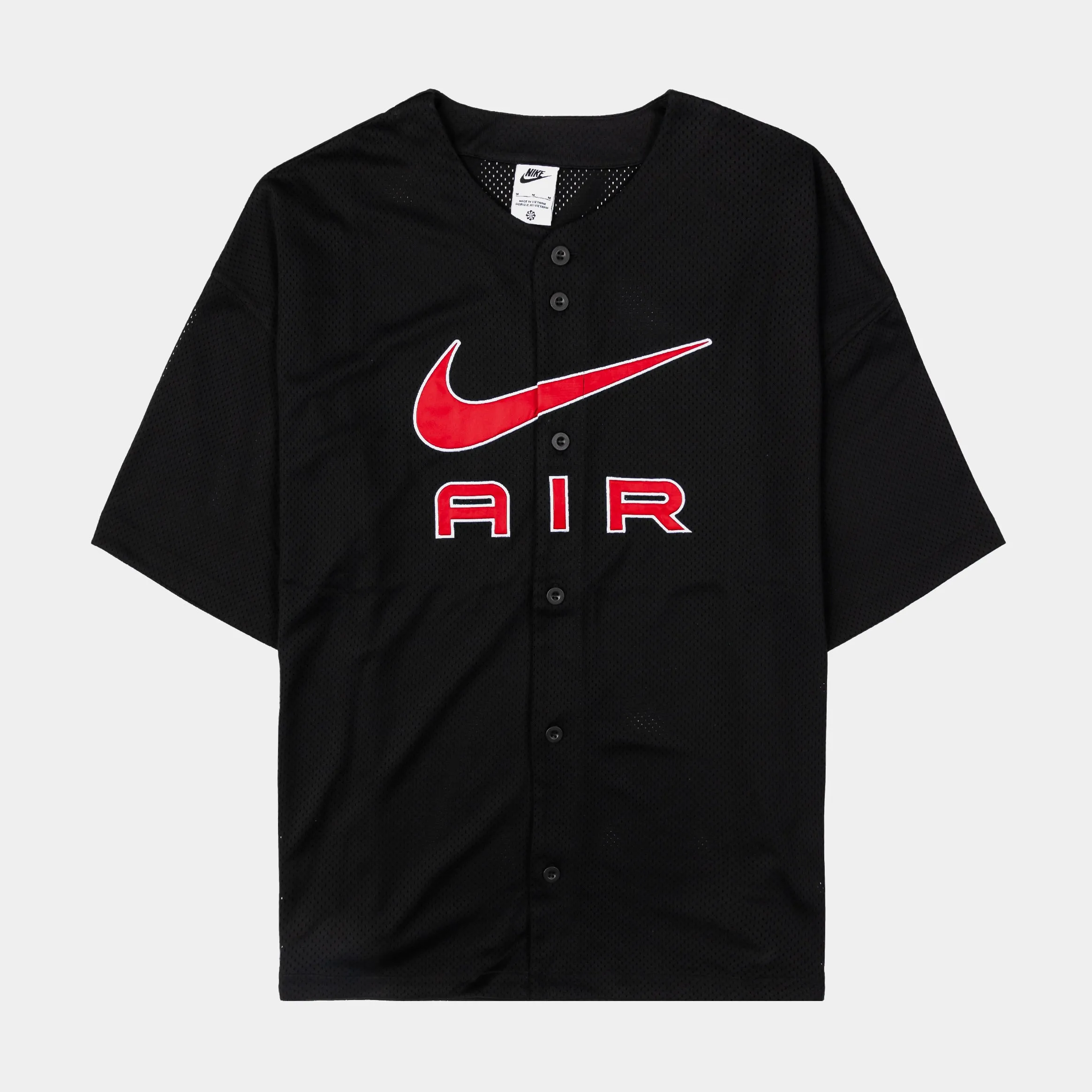 Air Baseball Top Mens Jersey (Black/Gym Red)