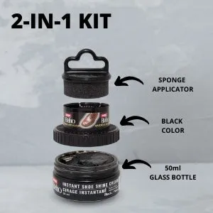 Brillo Black Instant Shoe Shine Cream Kit - Black