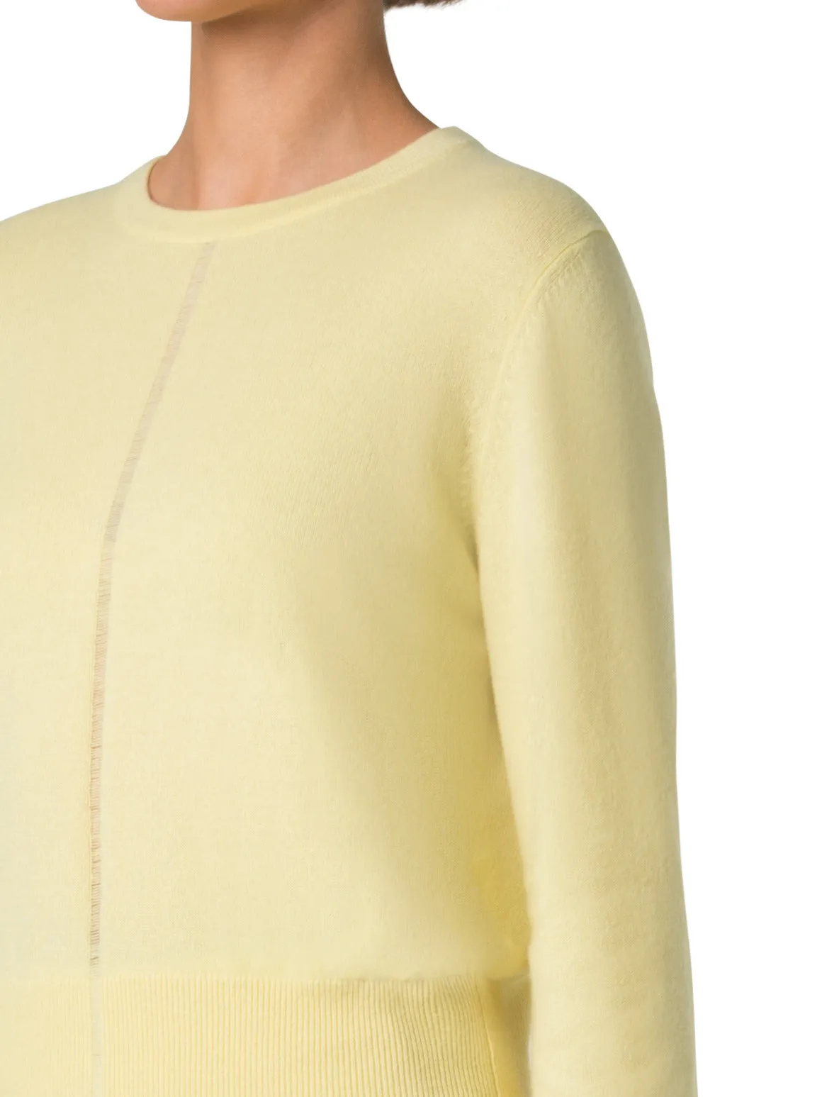 Cashmere Sweater with Fine Sheer Stripe