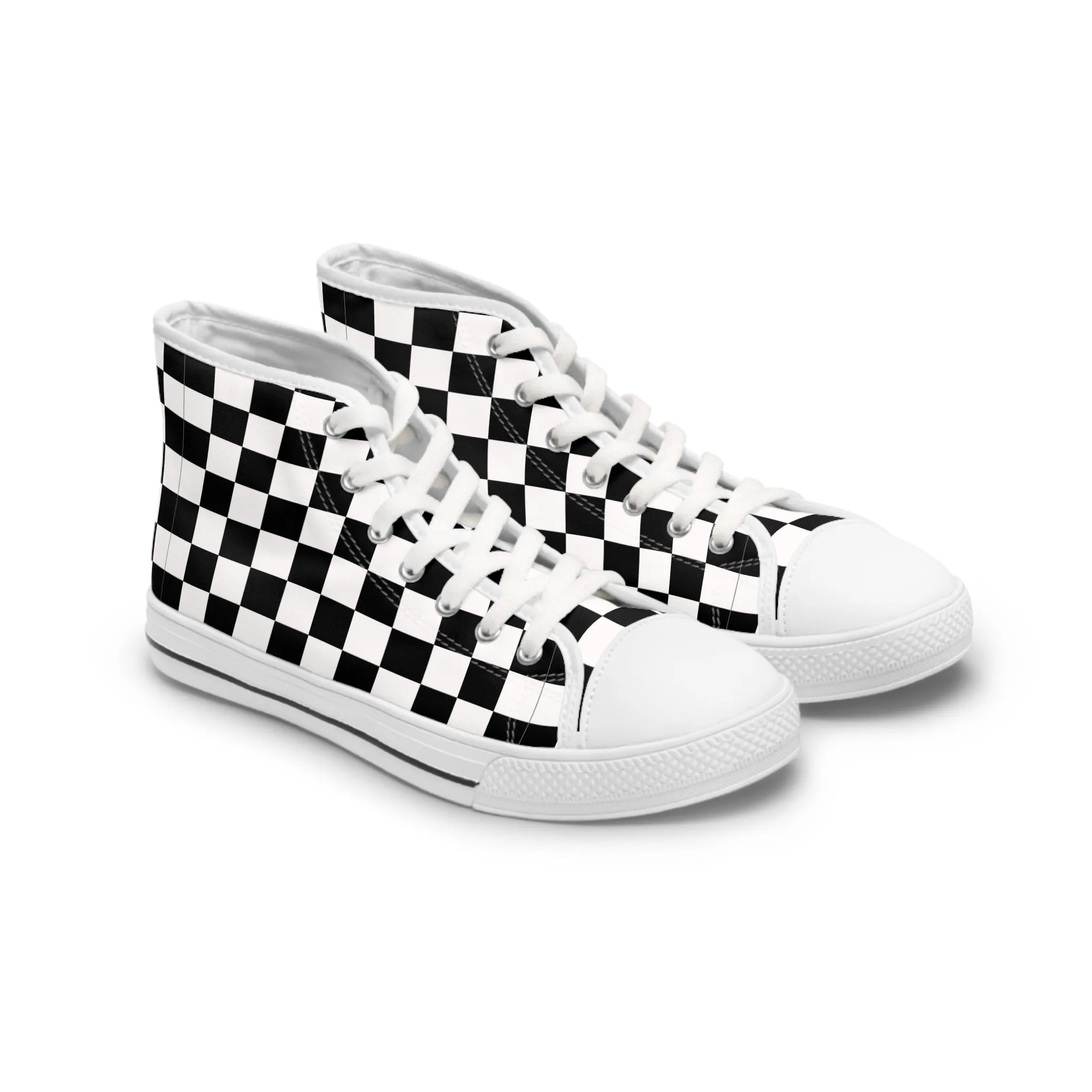 Checkerboard Women's High Top Sneakers