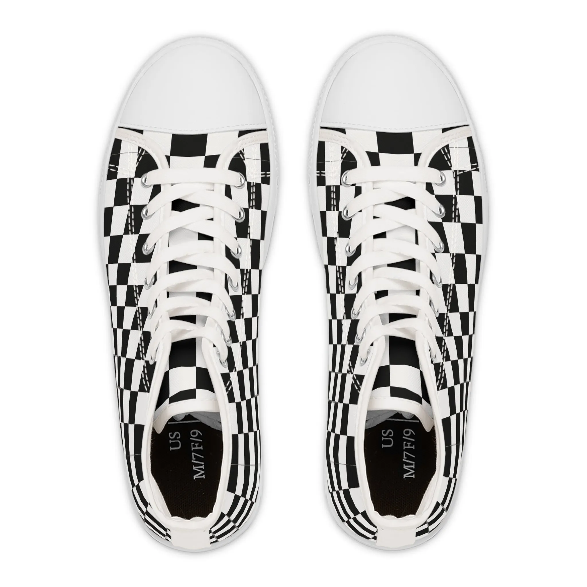 Checkerboard Women's High Top Sneakers