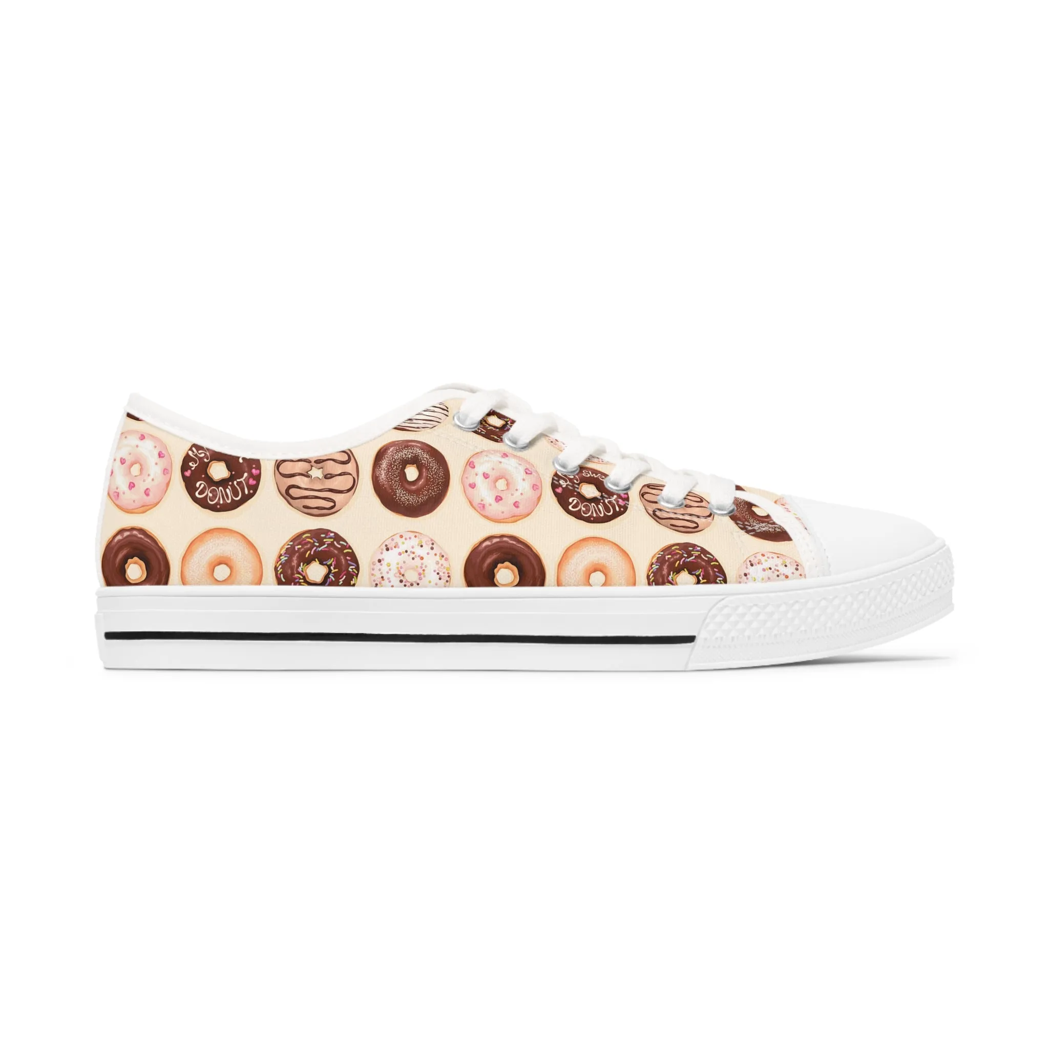 Chocolate Donut Women's Low Top Sneakers