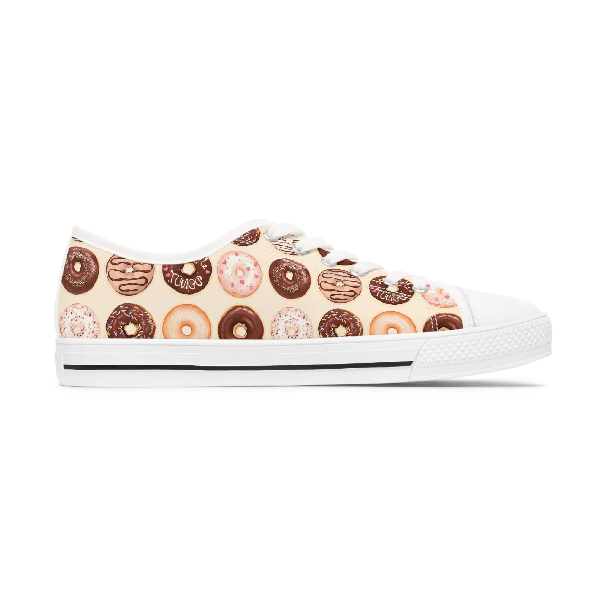 Chocolate Donut Women's Low Top Sneakers