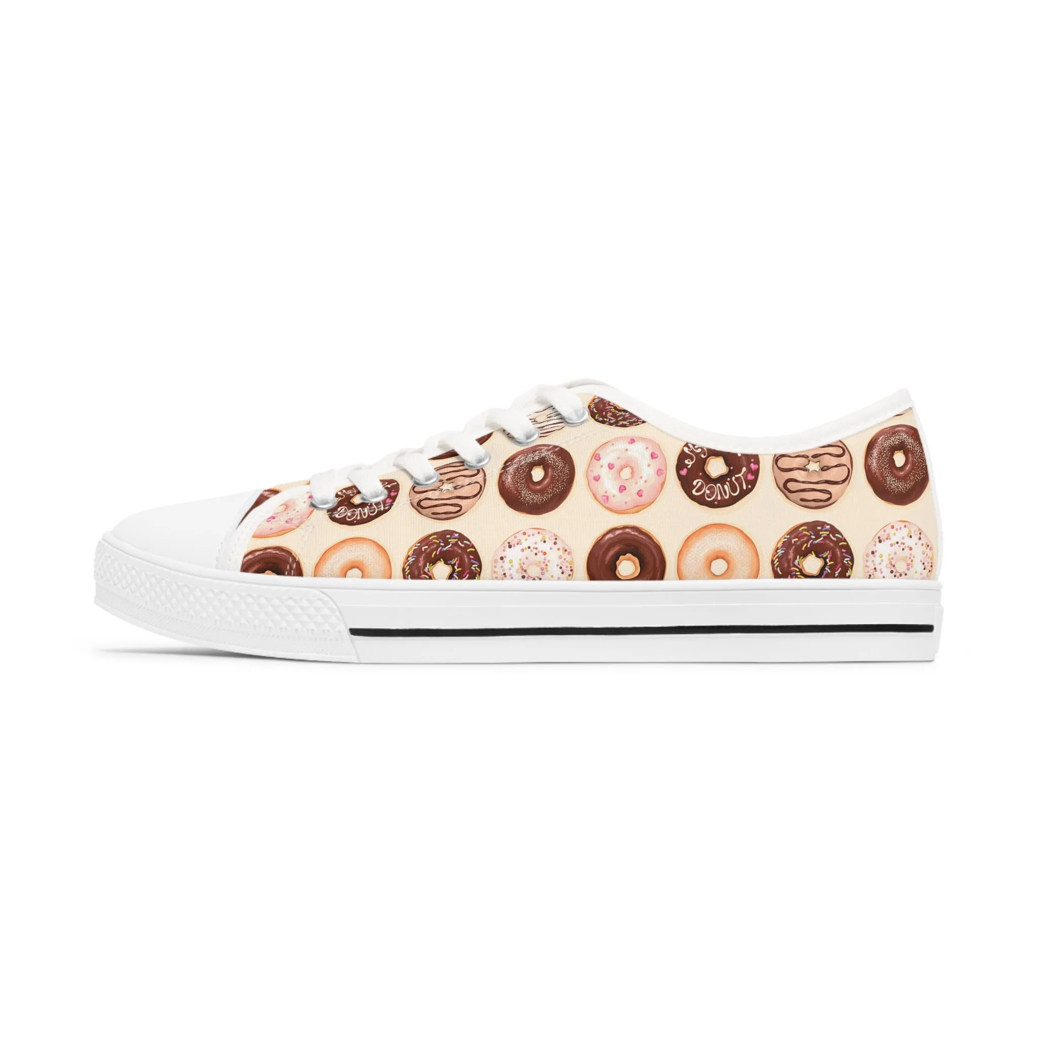 Chocolate Donut Women's Low Top Sneakers