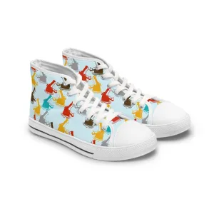 Colorful Hippopotamus Women's High Top Sneakers