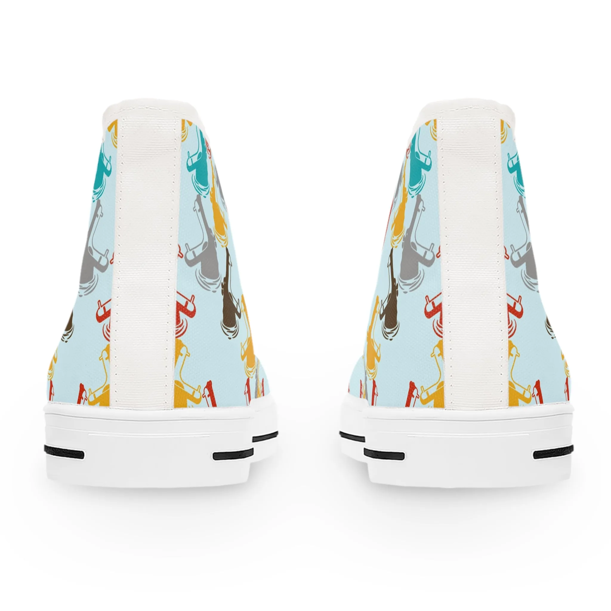 Colorful Hippopotamus Women's High Top Sneakers