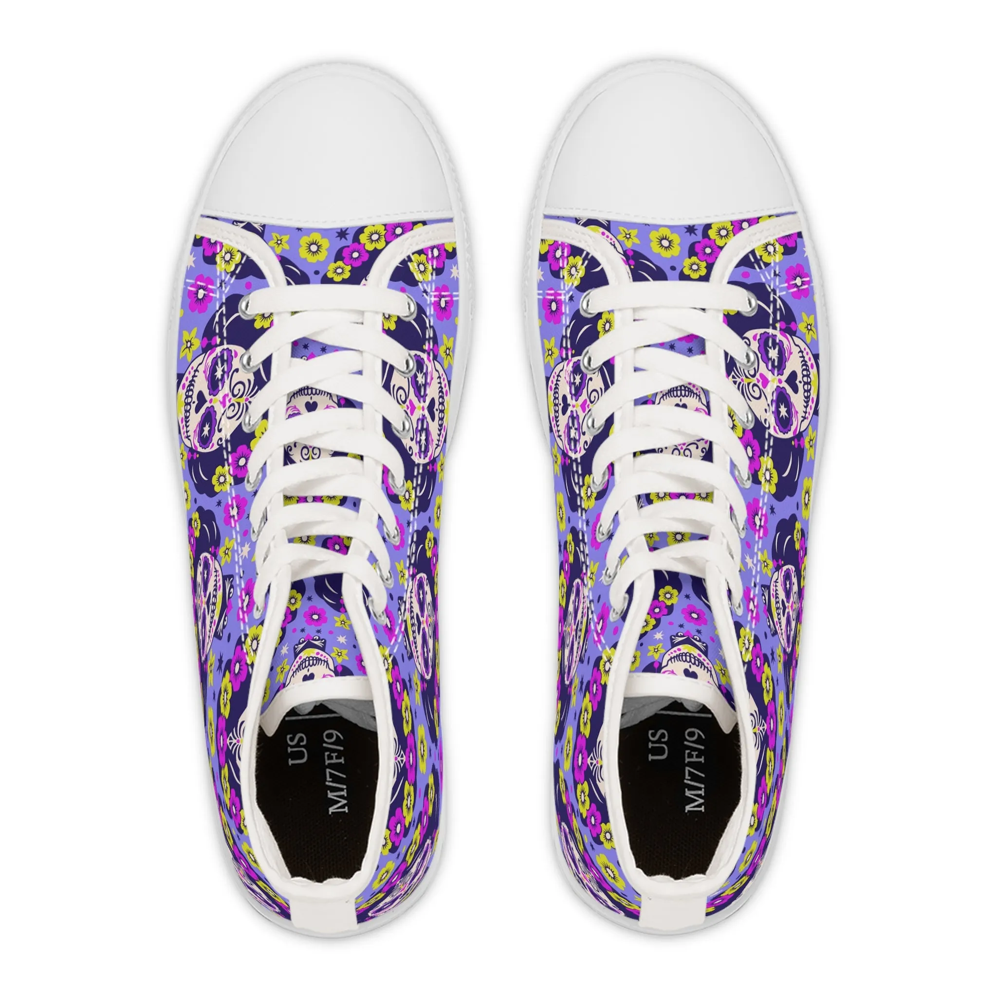 Colorful Mexican Day of the Dead Women's High Top Sneakers