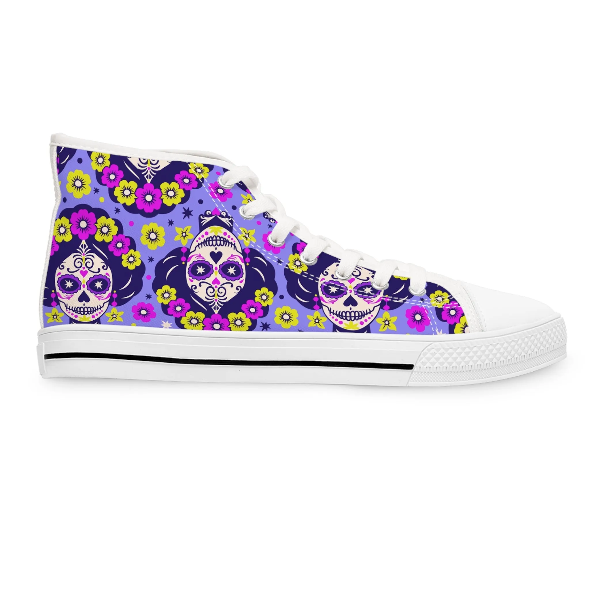 Colorful Mexican Day of the Dead Women's High Top Sneakers