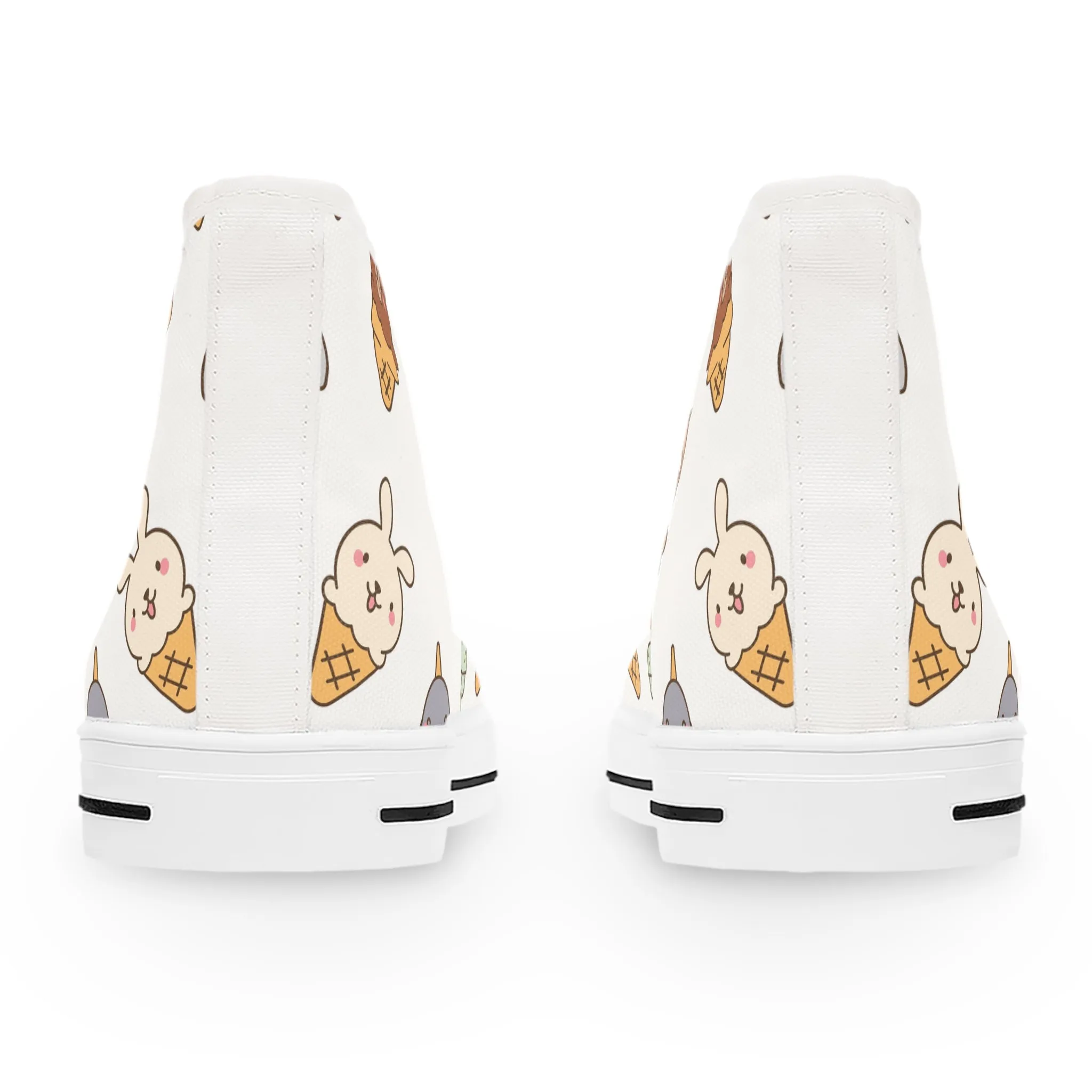 Cute Animal Ice Cream Women's High Top Sneakers