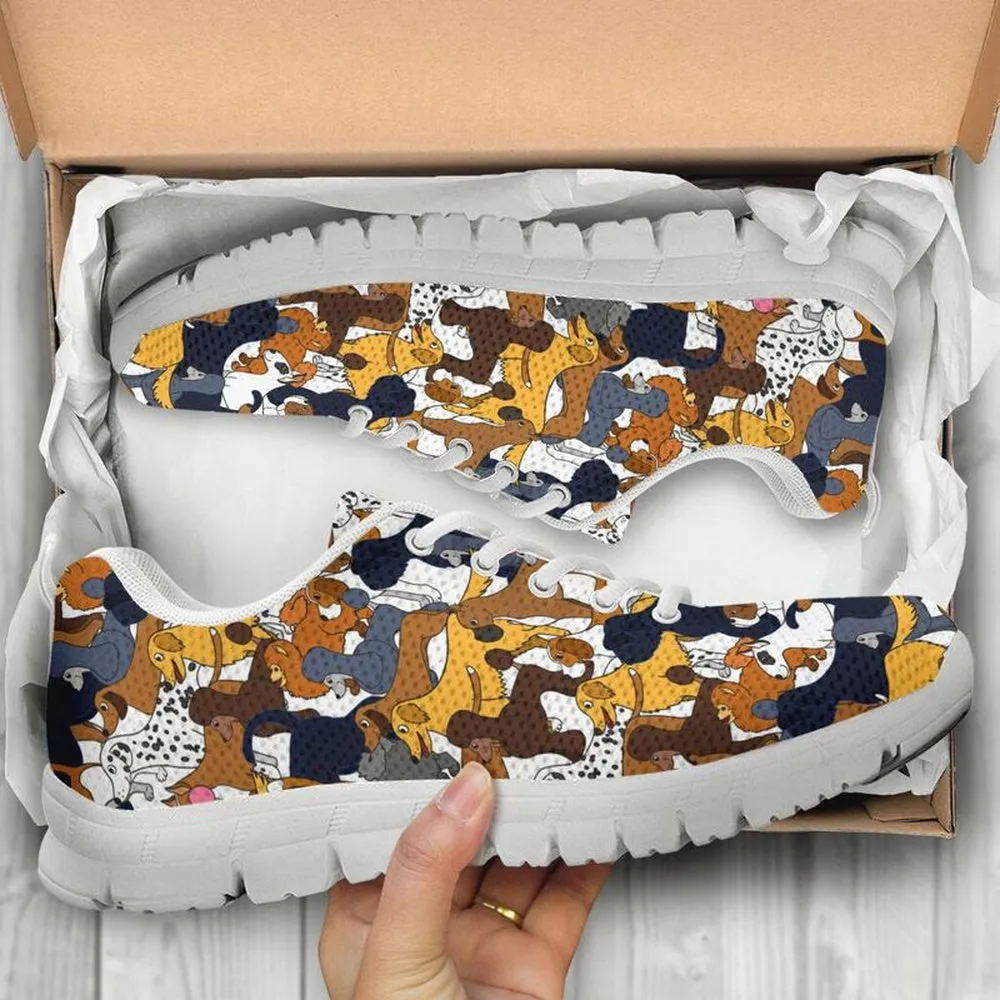 Dog Sneaker, Dogs Pattern Sneaker Shoes, Dog Shoes