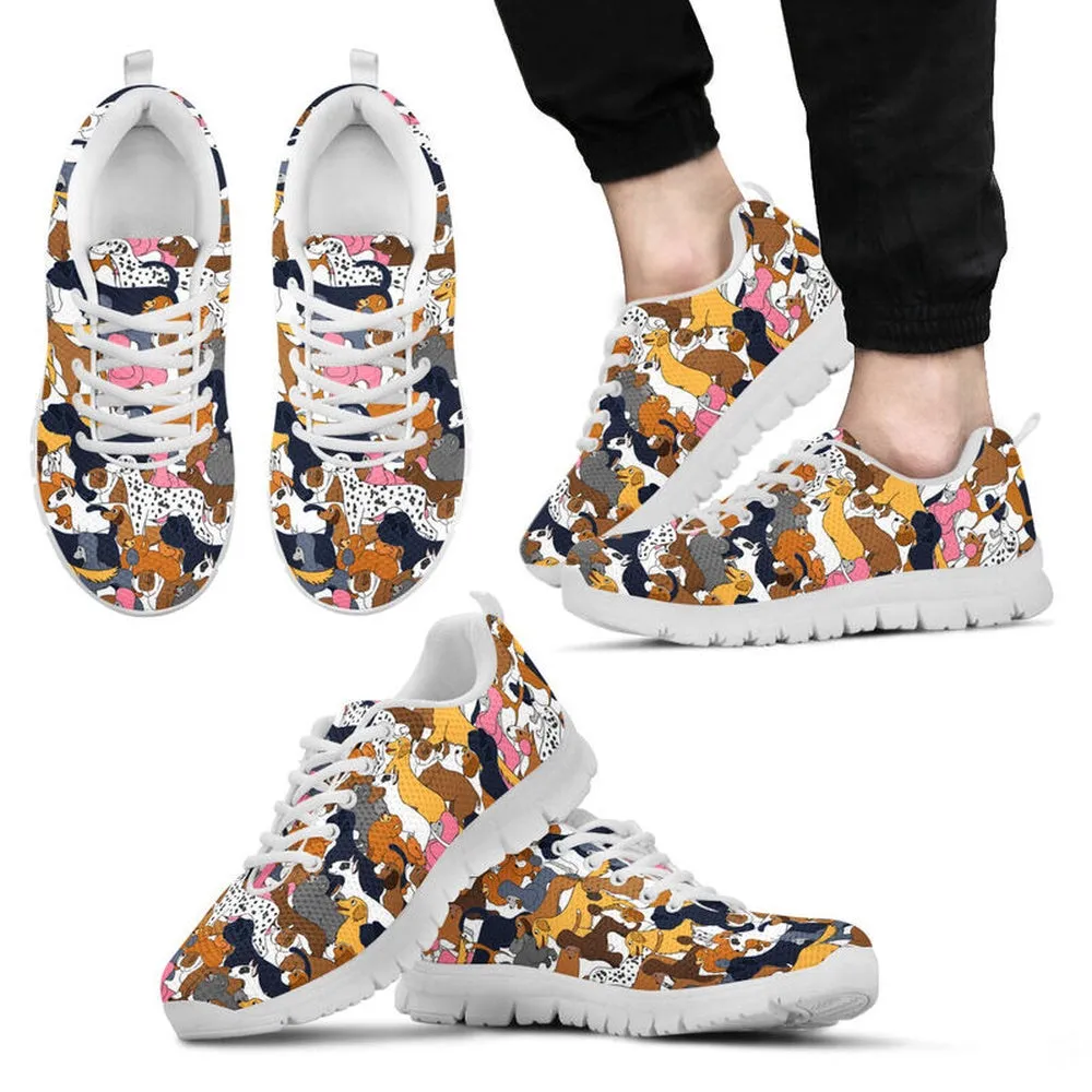 Dog Sneaker, Dogs Pattern Sneaker Shoes, Dog Shoes