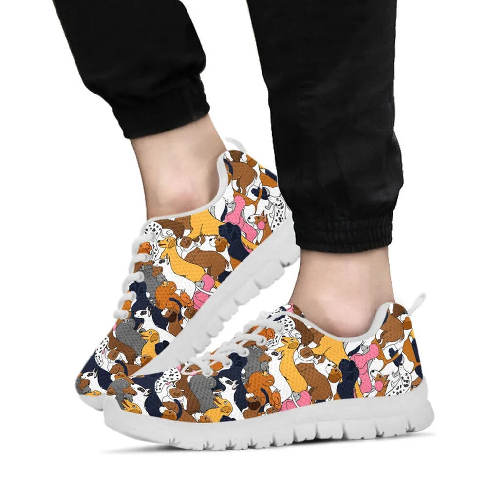 Dog Sneaker, Dogs Pattern Sneaker Shoes, Dog Shoes