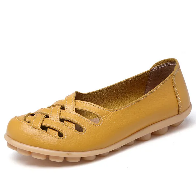 Fashion Genuine Leather Casual Flat Shoes