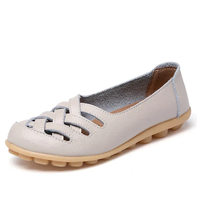 Fashion Genuine Leather Casual Flat Shoes