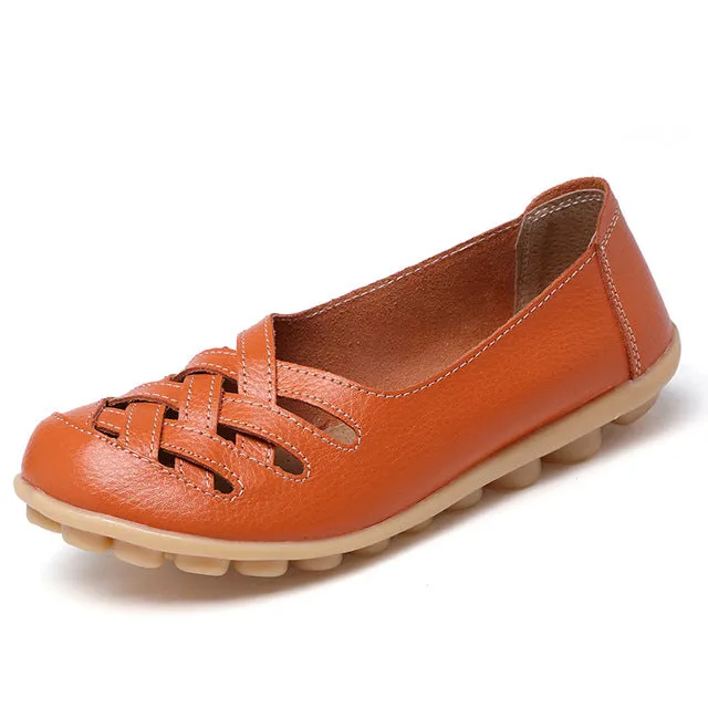 Fashion Genuine Leather Casual Flat Shoes