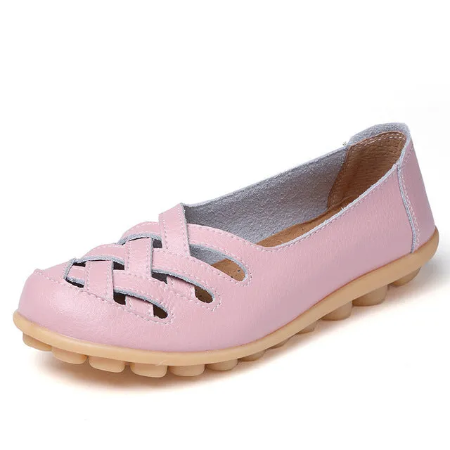 Fashion Genuine Leather Casual Flat Shoes