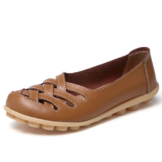 Fashion Genuine Leather Casual Flat Shoes