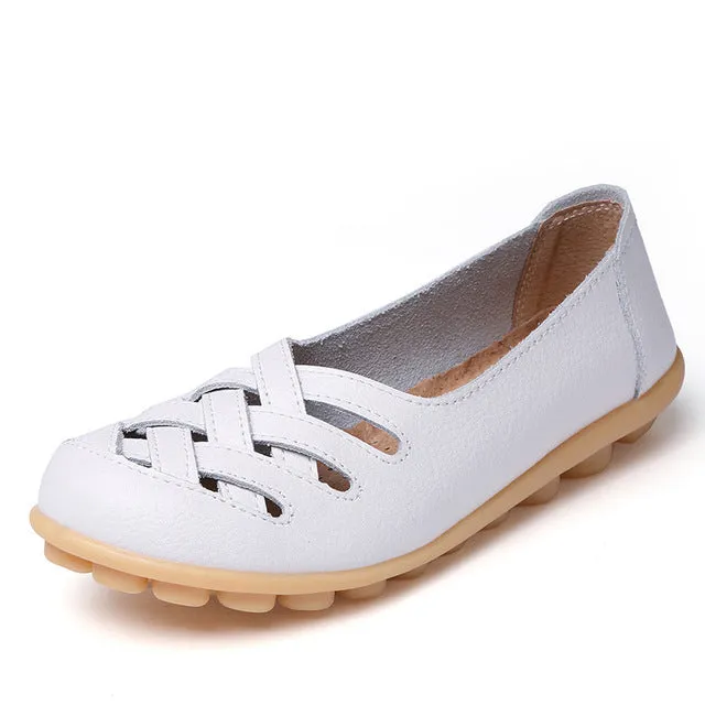 Fashion Genuine Leather Casual Flat Shoes