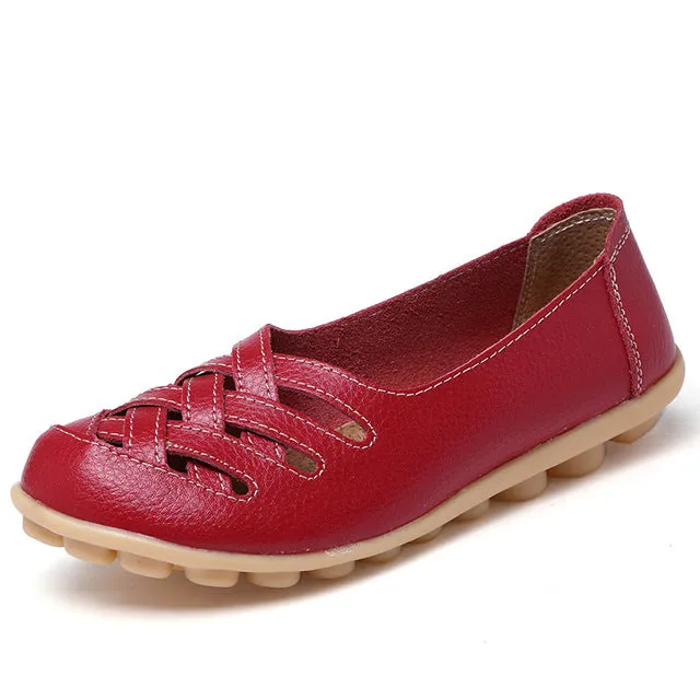 Fashion Genuine Leather Casual Flat Shoes