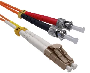 Fiber Optic Patch Cable, LC to ST Multimode 62.5/125 OM1, Duplex