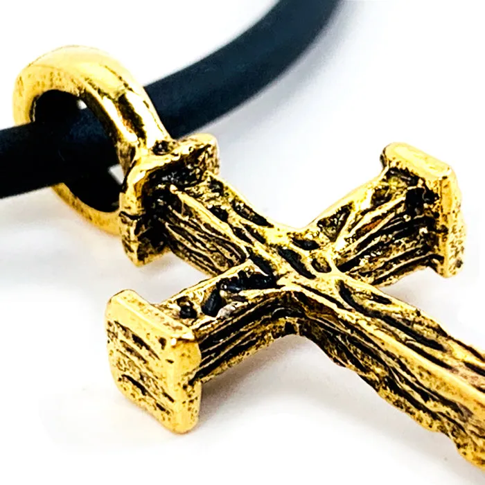 Gold Nail Cross Necklace