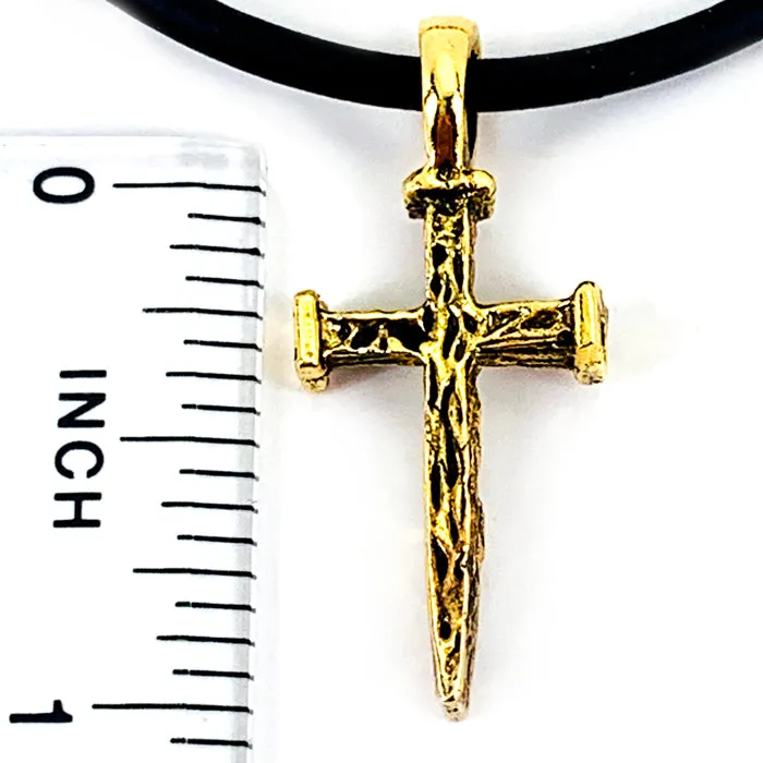 Gold Nail Cross Necklace