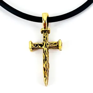 Gold Nail Cross Necklace