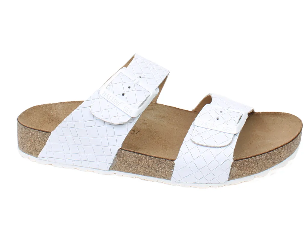 Haflinger Sandals Andrea White Intreccio