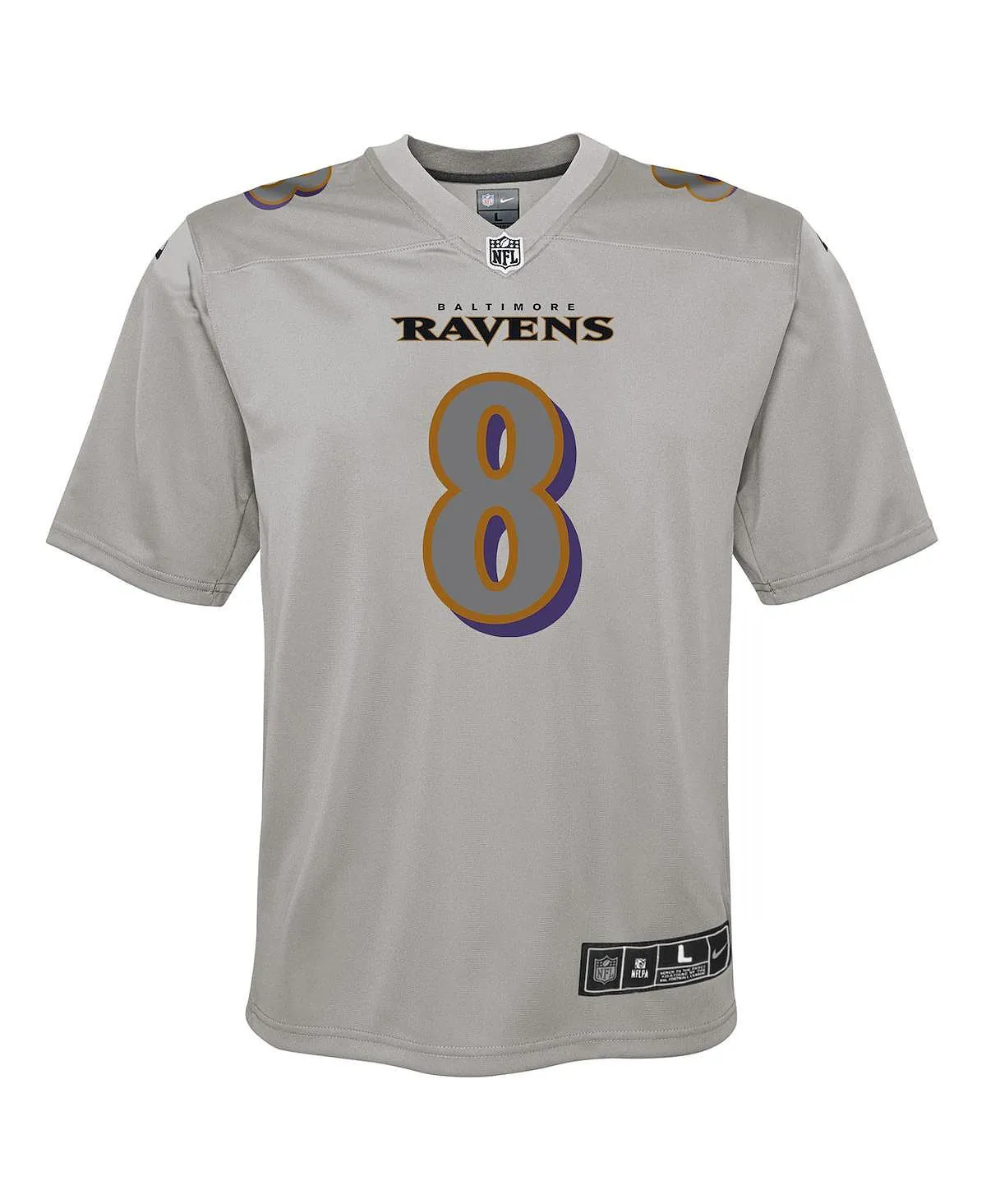 Jersey Big Boys Lamar Jackson Gray Baltimore Ravens Atmosphere Fashion Game Nike