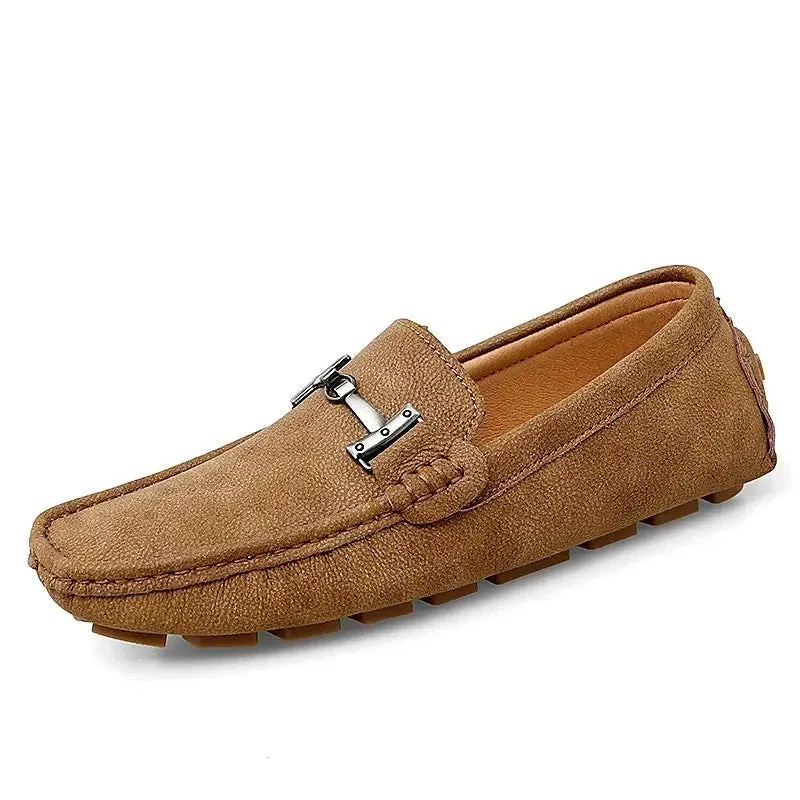 Lightweight Genuine Leather Driving Shoes Brand Fashion Non-slip Loafers Luxury Men Casual Moccasins Comfortable Flats