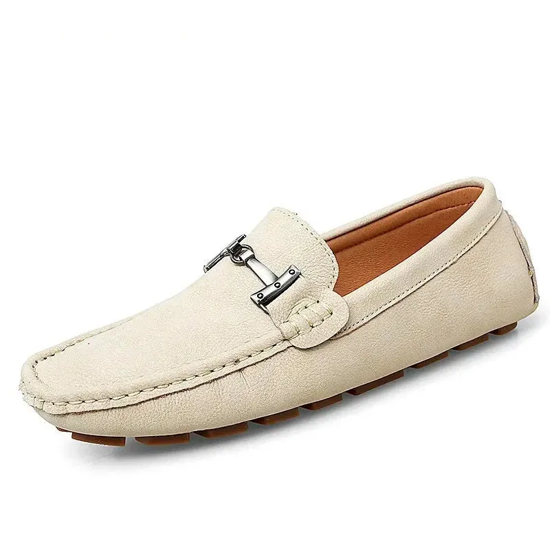 Lightweight Genuine Leather Driving Shoes Brand Fashion Non-slip Loafers Luxury Men Casual Moccasins Comfortable Flats