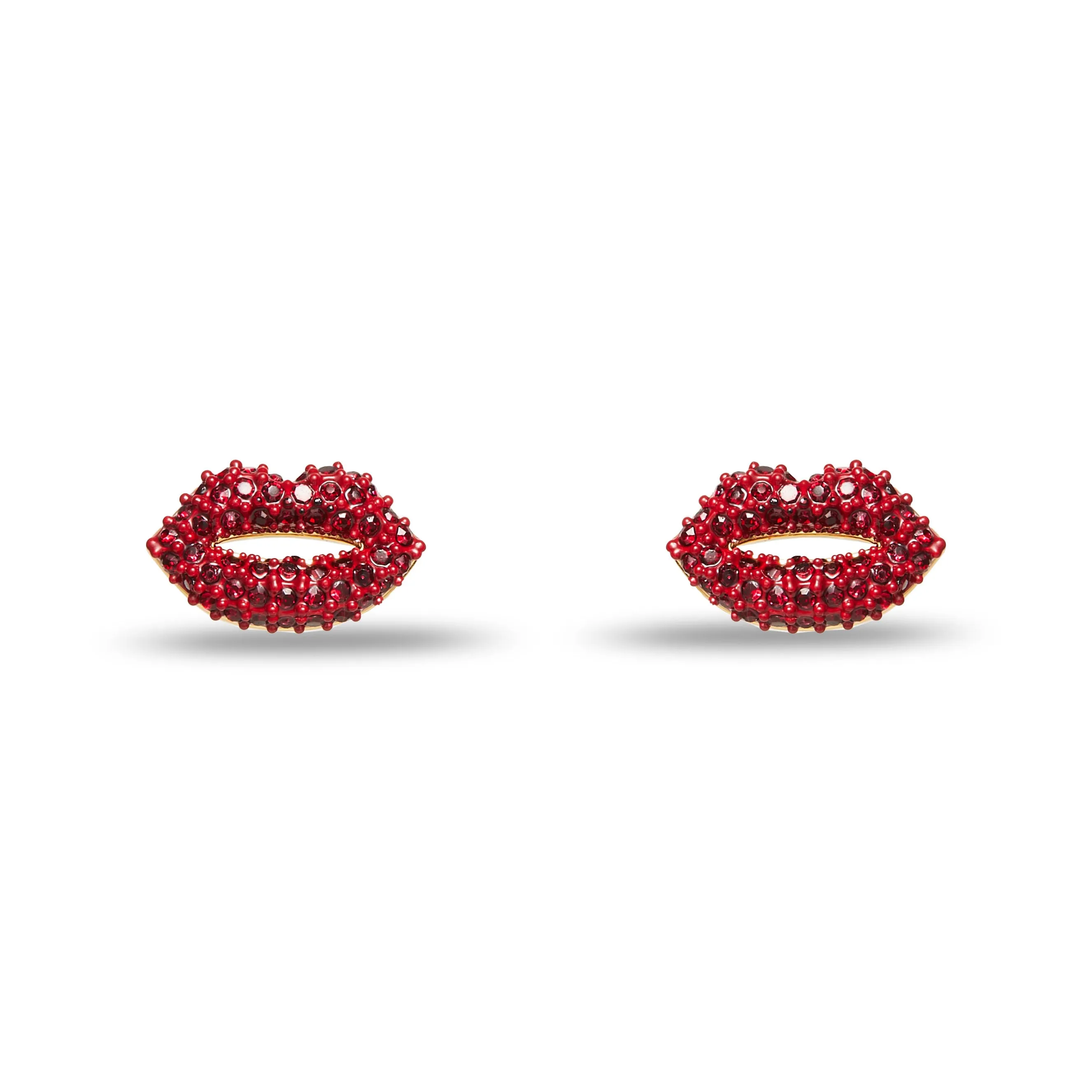 LIPSTICK RED  LELE SADOUGHI X MARILYN MONROE PAVE KISS STUD EARRINGS