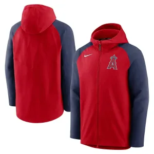 Los Angeles Angels Authentic Collection Performance Nike Men's Red/Navy Full Zip Raglan Hoodie