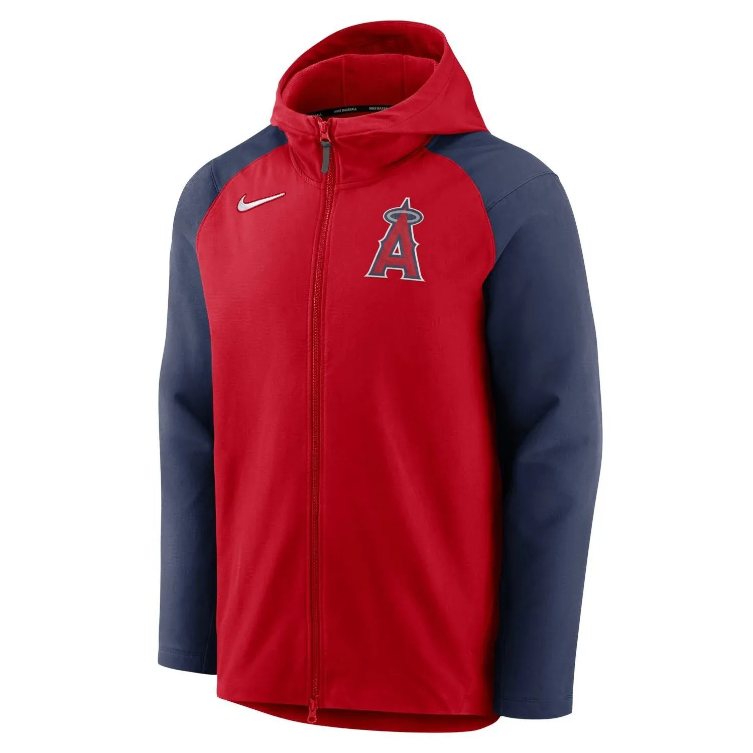 Los Angeles Angels Authentic Collection Performance Nike Men's Red/Navy Full Zip Raglan Hoodie