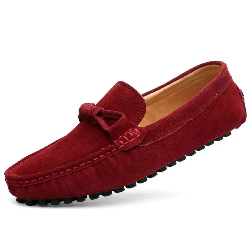 Men Cow Suede Loafers Spring Autumn Genuine Leather Driving Moccasins Slip on Men Casual Shoes Big Size 38~46