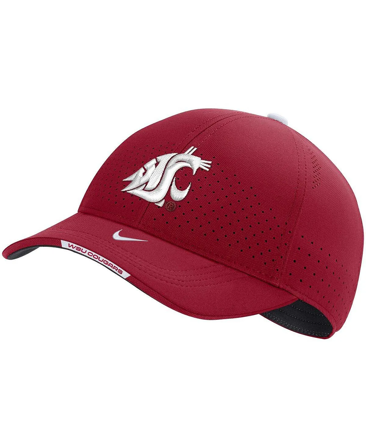 Men's Washington State Cougars Classic99 Crimson Swoosh Performance Flex Hat. Nike